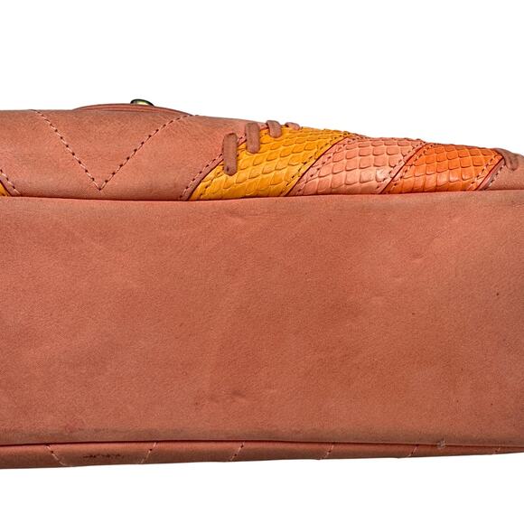 Chanel Patchwork Flap Bag Pink CC Snakeskin Paris-Cuba Medium Iridescent Chevron - Picture 11 of 16